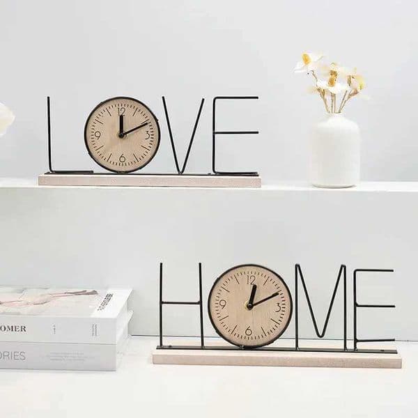 1 Piece Wooden Nordic Style Table Clock - Creative Art Ornament Fashion Desktop Clock for Home Living Room DecorT260601