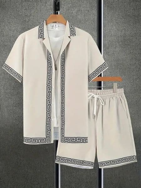 Summer Mens Shirt Set 3D Printed Casual Loose Vintage T-shirt And Shorts Set Beach Vacation Comfort Hawaiian Shirt 2 Pieces 260602