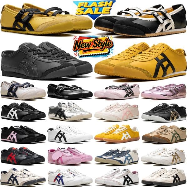 free shipping designer shoes tiger tgrs Tokuten mexico 66 mens sneakers Flat heel Triple Black White Pure Silver Kill Bill women Casual trainers with box