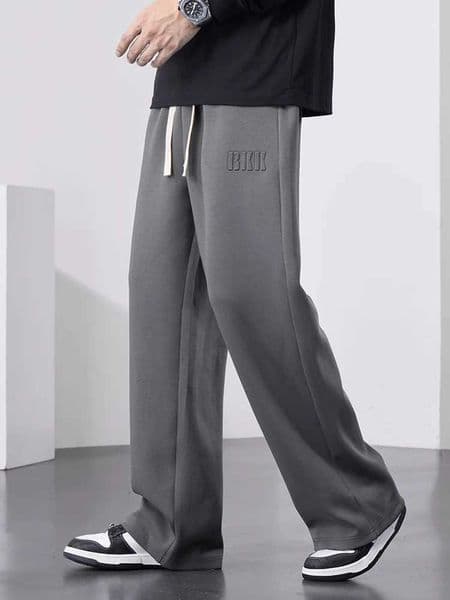 Letter Mens Straight Sweatpants Wide Drawstring Leg Cotton Track Pants Sports Baggy Pants Casual Long Trousers Big Size 8XL C2606017