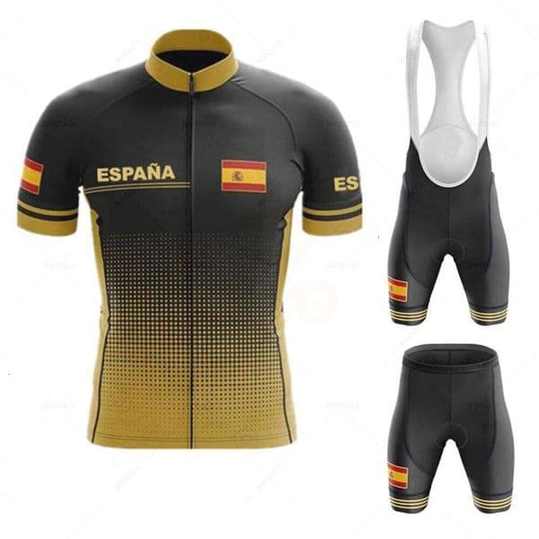 Spain Cycling Jersey Set for Men, Clothing, Bicycle Wear, Short Culotte Ciclismo, Bike Clothes, 19D Bib Set, 2026 26Y0602