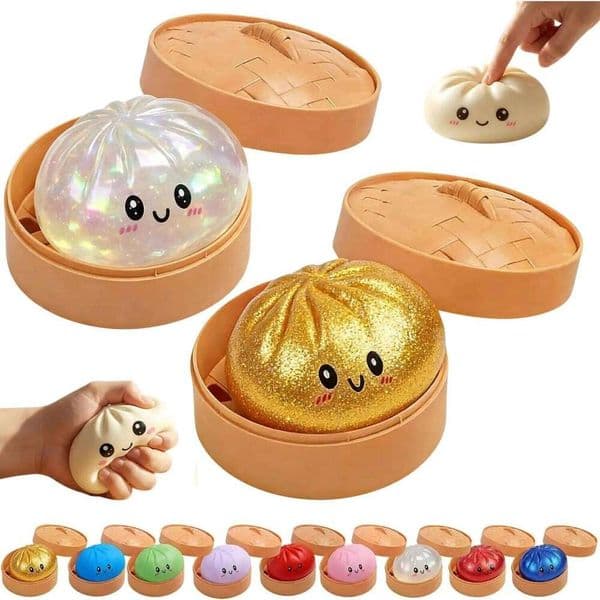 Simulation Flash Dumpling Pressure Ball Slow Rebound Soft Pinch Decompression Toy Office Desk Decor Birthday Gift Children&Adult 26L0602