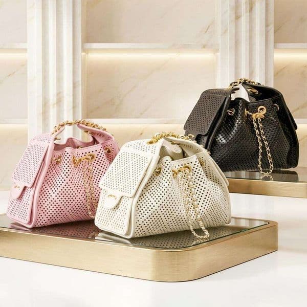 Mini hollow Bucket handbag 11 Designer bag cc Gold chain Drawstring bag diamond quilted Leather Tote Luxury bag Womens Crossbody Hobo pochette small Shoulder bag
