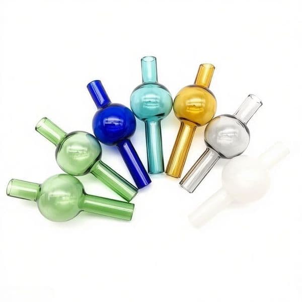 Wholesale Cheap mini Colorful 22mm Glass bubble carb cap round ball dome Specific for XL Quartz banger Nails Universal Ball Style Glass carb cap
