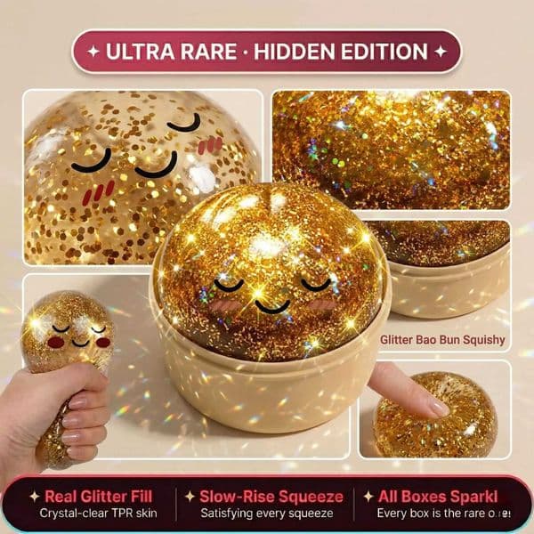Viral Dumpling Squishy ULTRA RARE Gold Glitter Hidden Edition Dumpling Squishies Squishy Dumpling Slow Rise Stress Relief Soft T260602