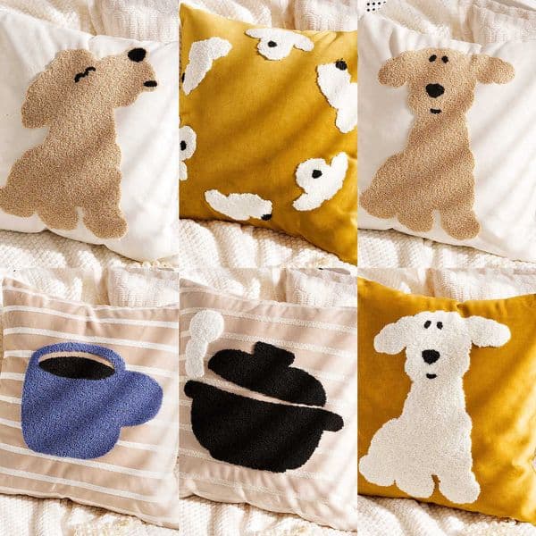 low throw Cute sofa cartoon cushion ins style living ro bedside bay window decorative cushion cover simple design L260430 Y260601
