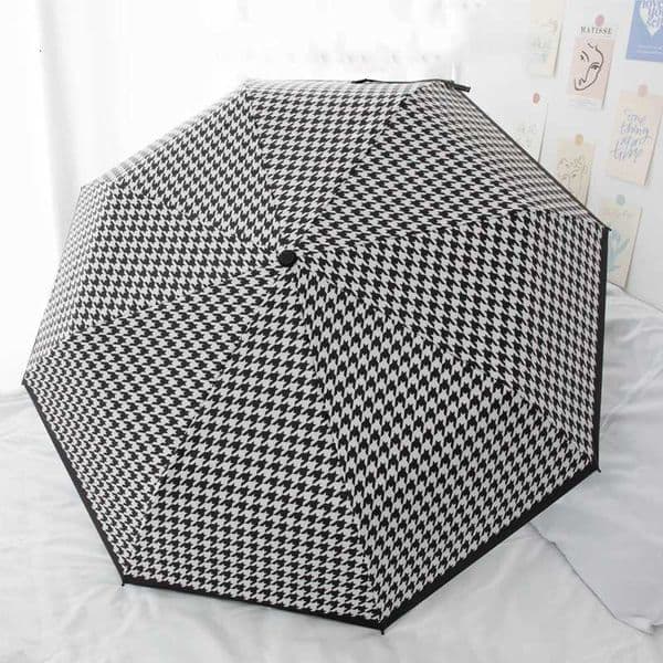 umbrellaWindproofrainproofhoundstoothFashionable British stylesunshade umbrella Travel Portable Folding Automatic UmbrellaJ260602