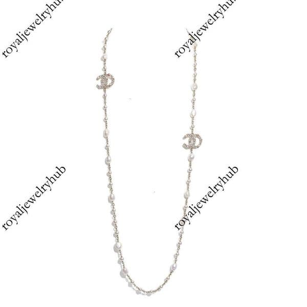 Designer jewelry channels necklace Double C Pearl Sweater Chain for Women Star Long Necklace Camellia Choker cc necklace N9P1