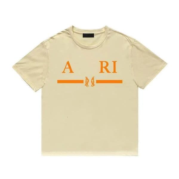 Amiritshrit New Homme Men's Designer Amiridenims Fashion Top Alphabet Print Short-Sleeved Sweatshirt Casual T-Shirt Pure Cotton Clothing 1d4