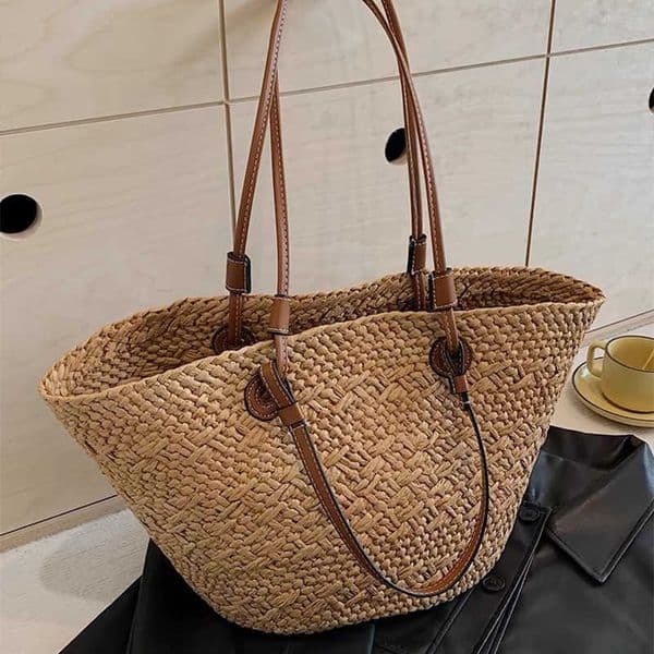 Handmade Bag New Straw Shoulder Woven Large Capacity Brand Highquality Basket Bag Summer Beach Vacation Fashion Handbag Forwomen.R260602