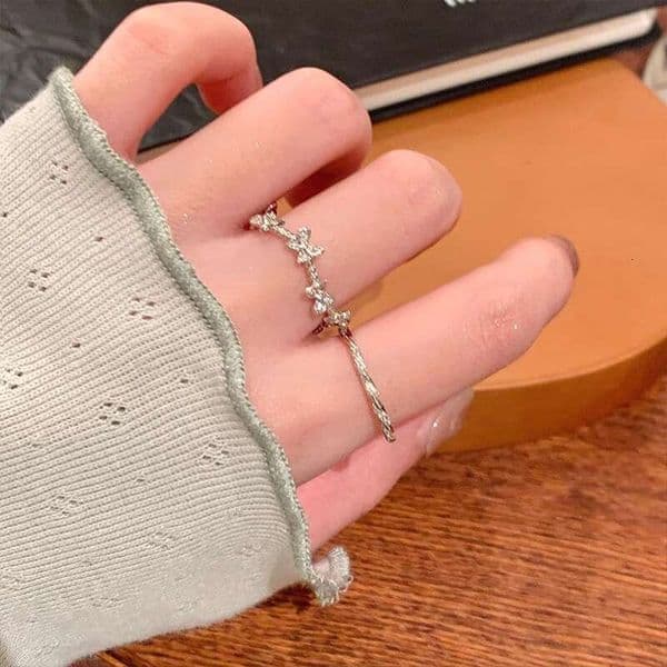Designer Jewelry Luxury Jewelry Micro-Inlaid Zircon Butterfly Ring For Women, Light Luxury, High-End Feel, Open-Ended Ring, Niche Versatile New Style, T