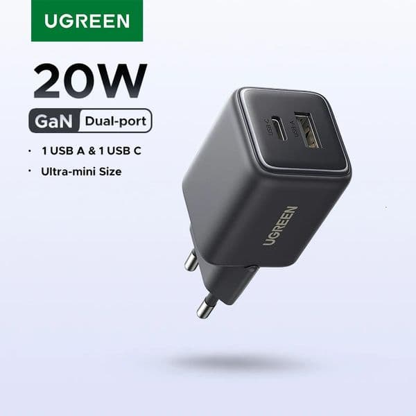 UGREEN 20W GaN Charger PD30 QC30 Mini USB C Phone Charger For iPhone 16 15 14 Pro Max S25 Tablet iPad Air Pro 260530