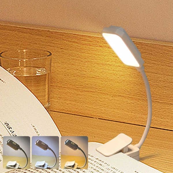 Clip Desk Lamp Mini Rechargeable LED Book Light Eye Protection 3 Colors Night Light Portable Bedside Student Study Reading Lamp M260603