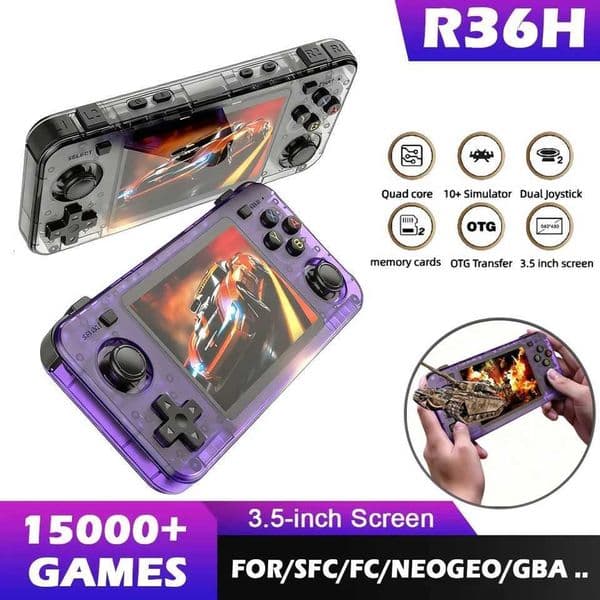 R36H Retro New Handheld Game Console Consolas R36S Horizontal Open Source Portable Pocket Video Player 64GB 35 InchJ260603