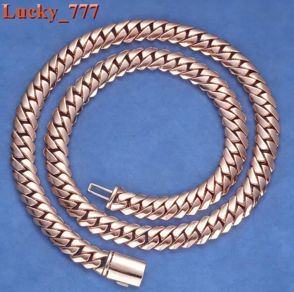 Hip Hop Rose Gold Plated 12mm Large Miami Cuban Chain Necklace for Men
