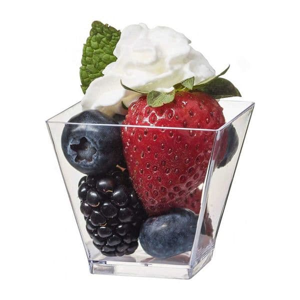 Square 20 Pcs x Home Party Disposable Tableware Supplies 60ml Cake Dessert Cup C260603