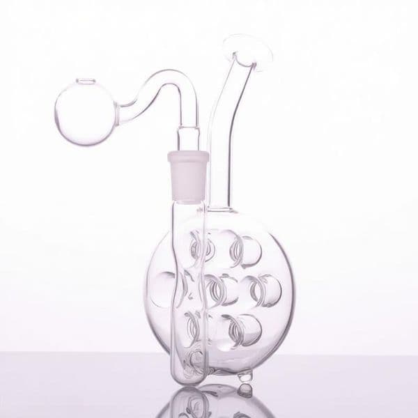 14mm Female Clear Glass Oil Burner Bong Hand Dry Herb Tobacco Pipe Blunt Bubbler Recycler Water Tobacco Pipe with Smoking banger bowl