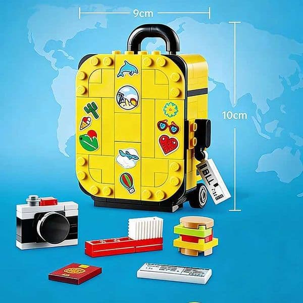 w New Creative 184Pcs Travel Suitcase Building Blocks Model Sticker Set Assembly Bricks Luggage Childrens Adts Toys Gift J260603