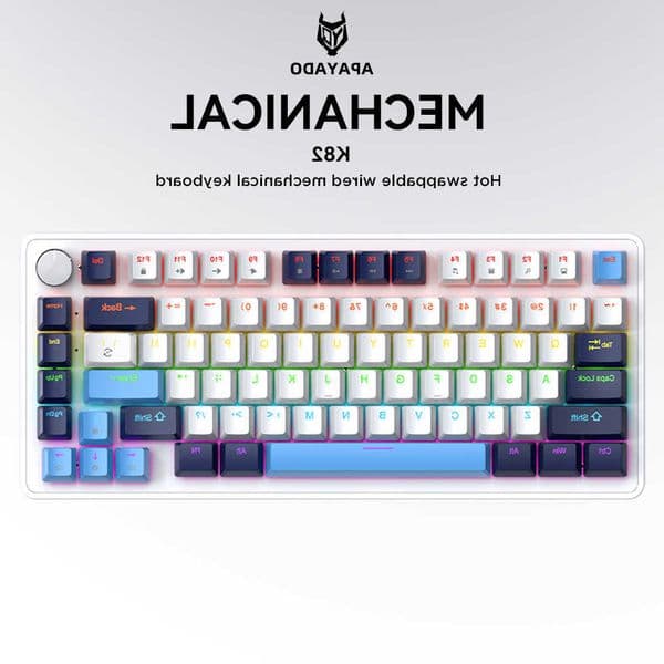 APAYADO K82 82-Key Multifunctional Knob Mechanical KeyboardCool BacklightFull Key Hot SwappableWired ConnectionWindowsMac L260603