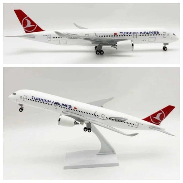 30cm a350 Turkish Airways Diecast Airplane Model Resin Building Kit Hobby Aircraft Souvenir Hobby Collection Toy gift L260603PCQY