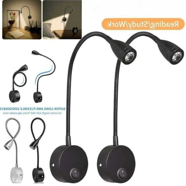 Reading 3W LED Bedside Light Wall Lamp Bedroom Bedside Anti Glare Light Hotel Gallery Studio Corridor Minimalist Small Spotlight M260603