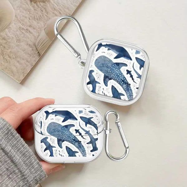 Case For Galaxy Buds 3 FE Live 2 4 Pro 4Pro 2Pro 3Pro Clear Earphone Cases Cover With Hook Whale PatternT260602