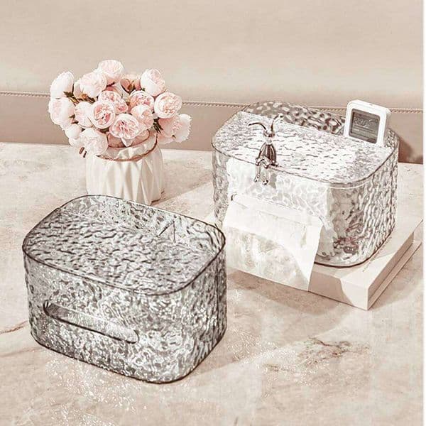 1PCS Glacier Pattern Tissue Living Room Household Luxury Coffee Table Multifunctional Creative ins Wind PET New Storage Box 26L0603