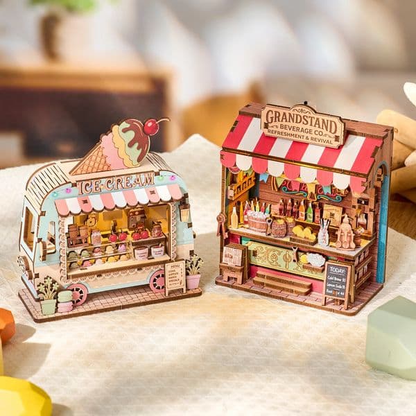 Fridge Magnet DIY 3D Wooden Puzzle Toy Mini House Handmade Dollhouse Shop Creative Assembly Model Kit Furniture Decoration Gift 260601