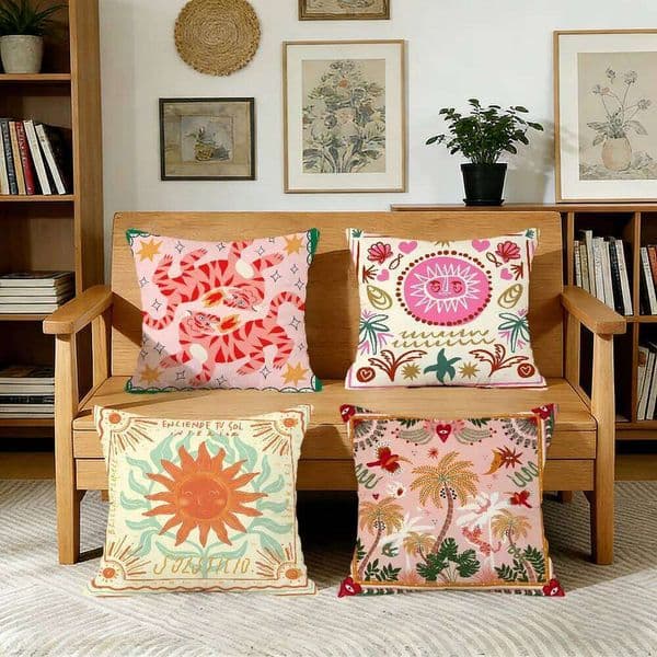 Cartoon Flowers Fashion Art cushion cover For Pillow Printing Sofa Decoration Home Car Room Coffee Shop Office Nordic Simplicity 26L0603 pillowcase