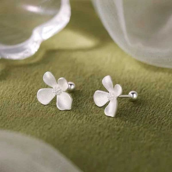 Silver Tren Earrings 925 Vintage Sterling Simple Bump For Women Flower Earring Jewelry Prevent Allergy Party Accories Gift X260603