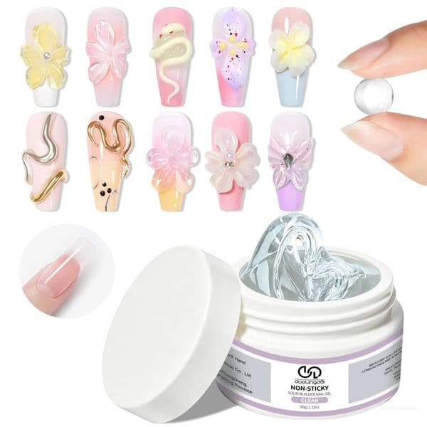 DOULINGDAI 60ML Solid Builder Gel for Nails Sculpting Gel for 3D for Nail Art Non-Stick Formula Available in Clear And White 260603