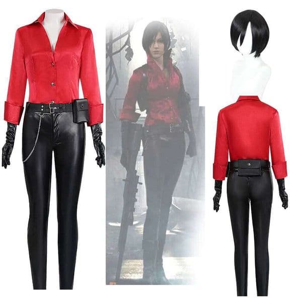 2026 Resident 6 Ada Wong Cosplay Evil RE6 Bouse Pants Suit Wig Women Costume Game Eida Won Outfits Halloween Roleplay