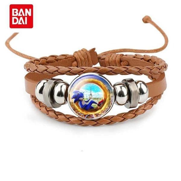 Game and Movie Sonic The Hedgehog Handmade Leather Bracelet L26060348GT