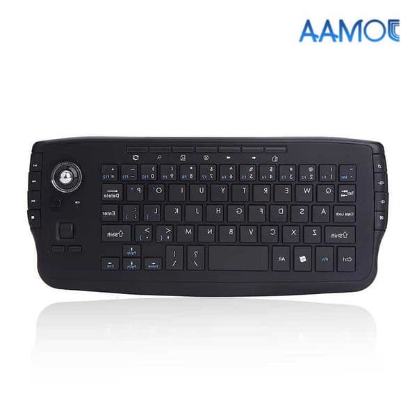 JOMAA 24G Wireless Ergonomic Keyboard Mini Size Decent Design Keyboard 15 Multi-Media Key Gaming Keyboard With Trackball For Wi L260603