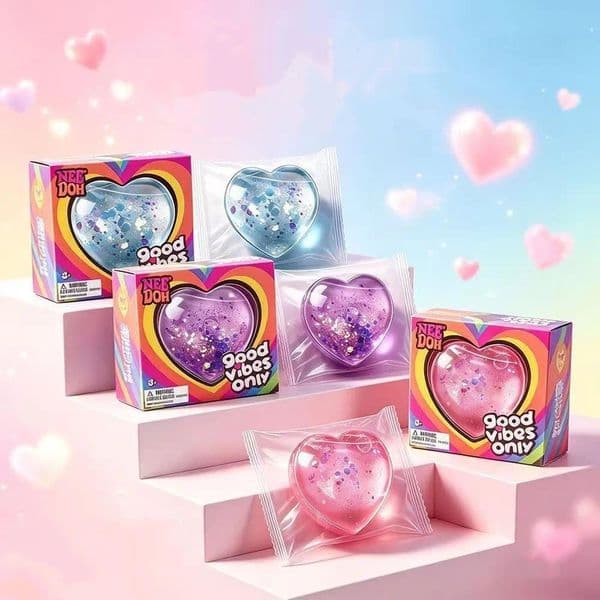 NeeDoh Teenie Sparkle Hearts heart-shaped pinching toy with soft and comfortable touch non stick and quick rebound BY SEA