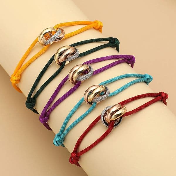 3 Color Metal Buckle Shiny Zircon Bracelet Adjustable Size Rope Bracelet For Women Men Simple Fashion Jewelry Daily Wear 260601