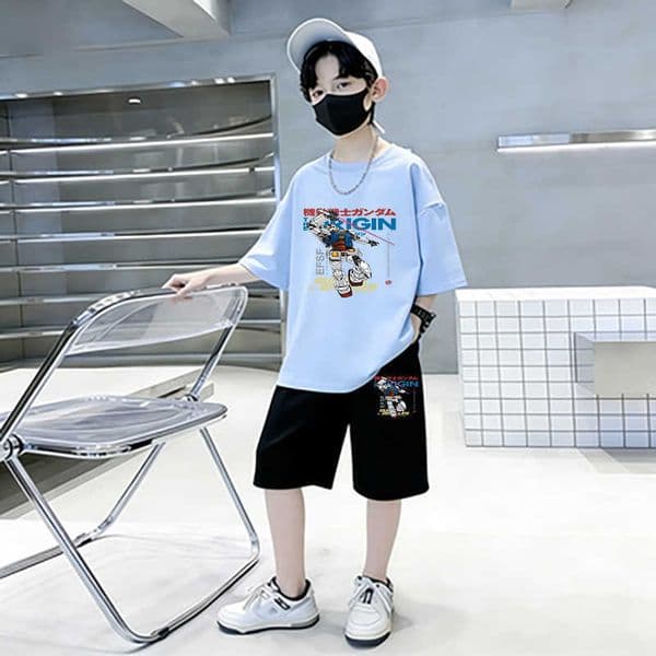 Boys Prime Printed Short-Sleeve Top Summer Lightweight Breathable Loose Short-Sleeve Shirt for Young Children 2026 Fashionable Shorts L2605218KFV