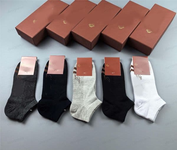 Men's Sock Low Cut Cotton Mesh Design Socks for Men Antibacterial Breathable 5 Pairs Box Set All Season Casual Socks
