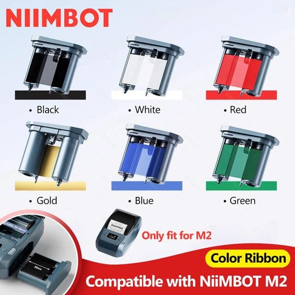 Special Carbon Ribbon for Niimbot M2 Label Printer Label Ribbons Barcode Label Maker Color Ribbon Black Red Golden Blue White 260530