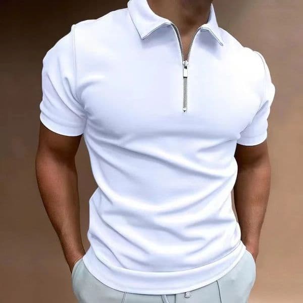 Business Mens Golf Polo Zipper Collar Short Sleeve Polo Shirt Outdoor Casual Daily Street Wear Summer Micro Elastic Polyester 260602