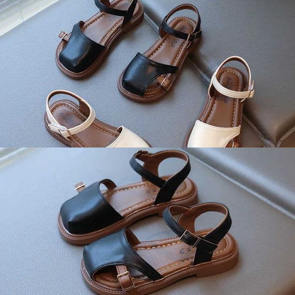 Summer New 2026 Children's Princess Foreign Soft Sole Casual Anti-slippery Sole Toddler Toe Capped Beach Flats Elegant Shoes L260603