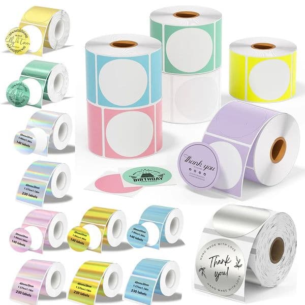 Munbyn/Nelko Holographic Laser Label Sticker Matte Silver Thermal Paper for M110 M220 M200 E210 P50 PM220 DETONG P1 WP9520 Maker 260530