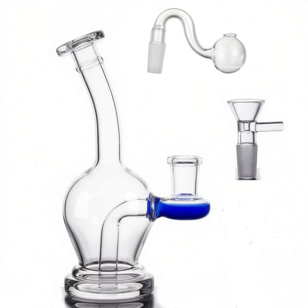 Wholesale Colorful 14mm Female Glass Tobacco Bongs Cheap Mini Water Pipes Bubbler Beaker Hookahs Water Bong pipe Mini With smoking oil burner banger bowl