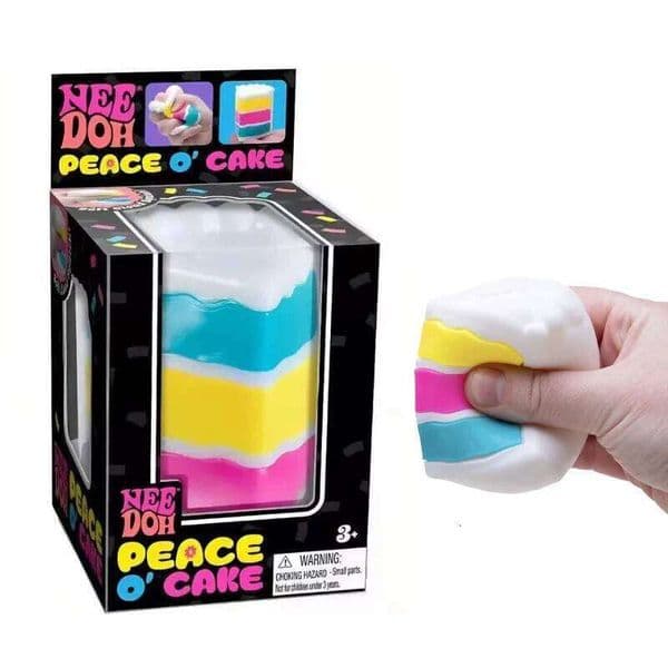 Needoh Peace O' Cake Sensory Stress Reliever Fidget Anxiety Focus Non-toxic Squeeze Stretch Toy For Adults Kids 26L0603