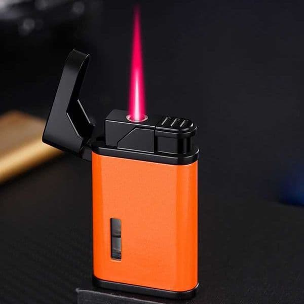 Torch Portable Gas Lighter Metal Windproof Red Flame Refillable Butane Cigar Lighters Smoking Accessories Gifts for Men Gadgets J260603