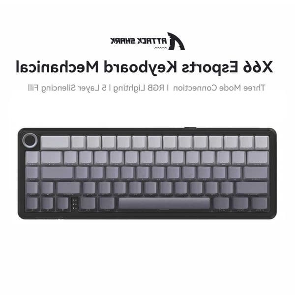 Attack Shark X66 RGB Wireless Mechanical KeyboardRGB LightingHot-swappableMetal KnobsSuitable for F gamesWinMac L260603