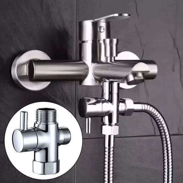 3 Way T-adapter Bath 1/2 Head Mount Valve Diverter Converter For Toilet Bidet Shower Bathroom Kitchen