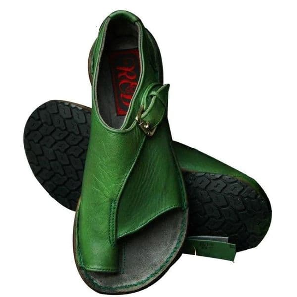 Women Sandals Summer Shoes for Women Retro PU Leather Peep Toe Women Slipper 2025 Beach Buckle Strap Flat Sandalias De Mujer 260530