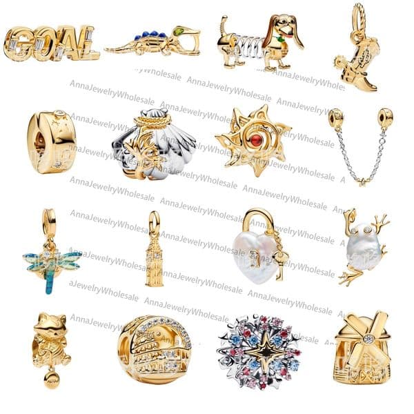 NEW Charms 925 Silver Toy Slinky Dog Sun Openwork Charm with box gold pendant Beads Fit Bracelet Bangle Necklace For Women Designer Luxury Jewelry Party birthday Gift