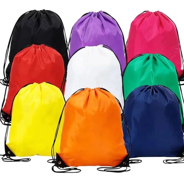 1pc Drawstring Backpack Bag with Reflective Strip String Cinch Sacks Bulk for School Yoga Sport Gym Traveling 260603